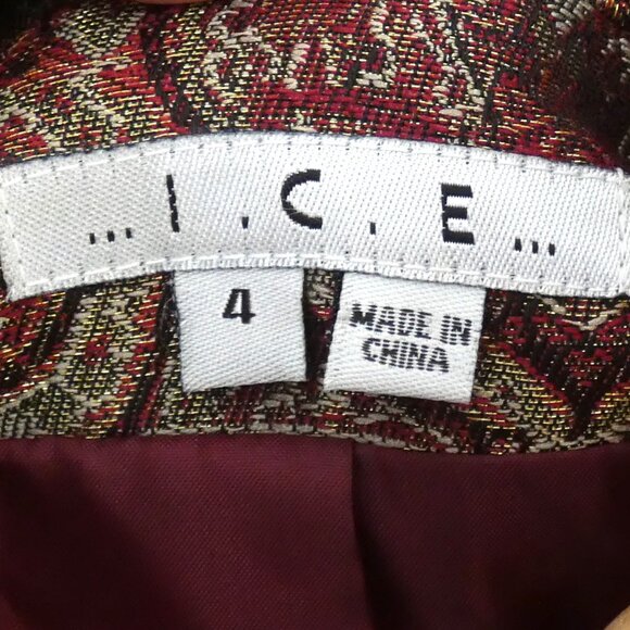 I. C. E. Damask Exquisite Women's Blazer Size 4 - Picture 5 of 6